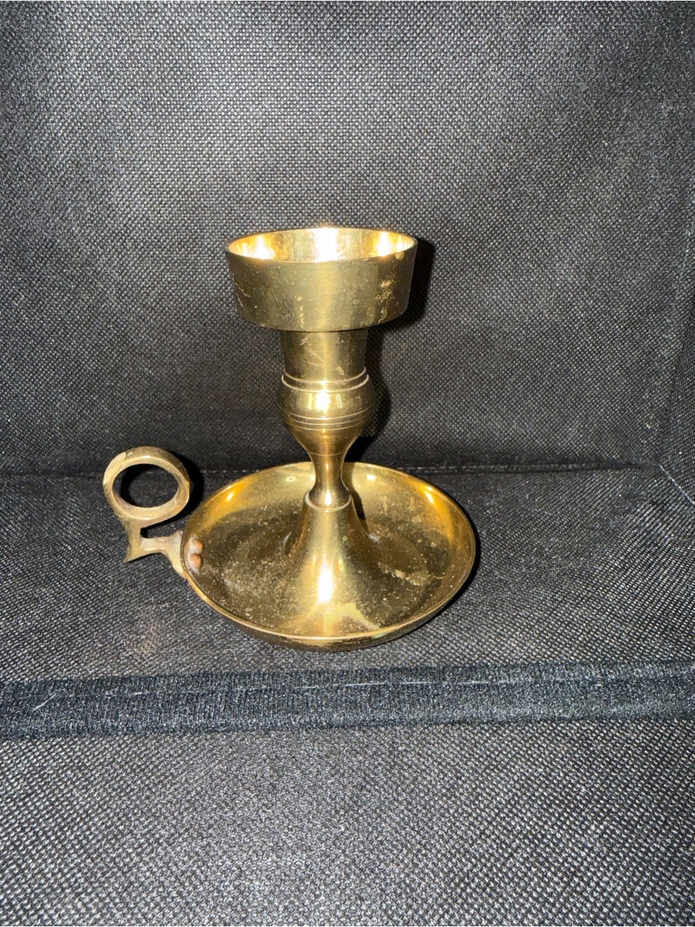 Brass Chamberstick Candlestick Holder taper finger loop OSK
